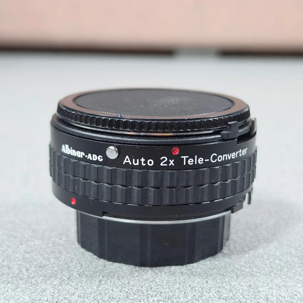 Albinar-ADG Auto 2x Tele-Converter Camera Lens Accessory Black Excellent Case
